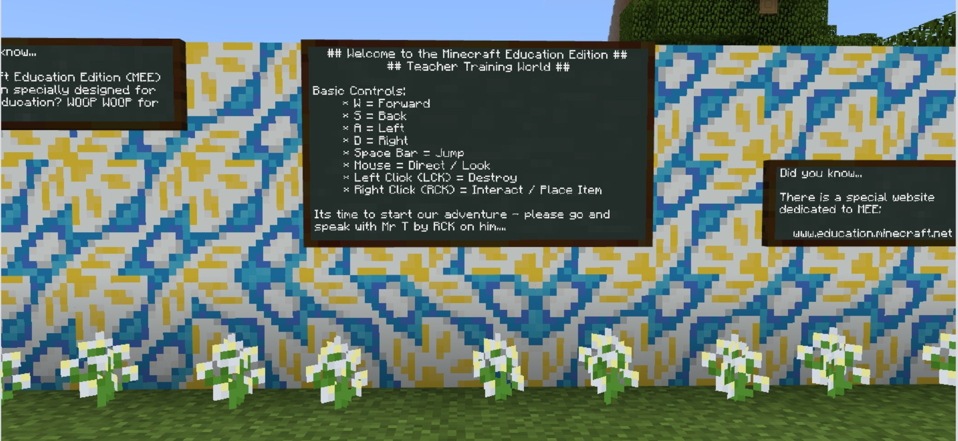 Teacher Training World Minecraft Education Edition