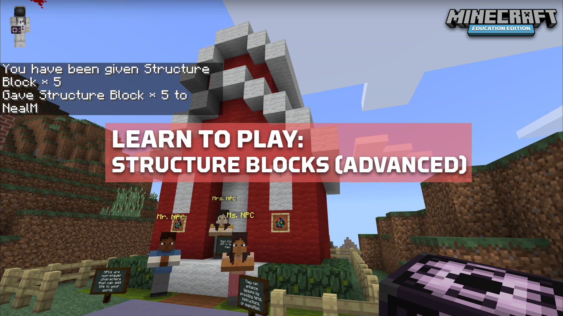 Learn To Use Structure Blocks Minecraft Education Edition